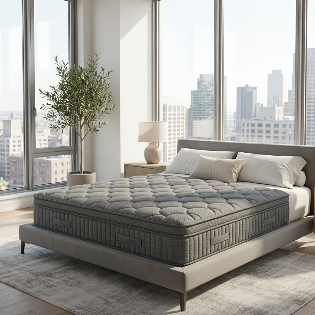 Inches\u002F12-inch\u002F Double, Full, Queen, King Size Memory Foam And Spring Hybrid Mattress, Medium Firmness, Lumbar Support, Suitable For Home Bedrooms And Hotels, Boxed, With Pressure Relief And Sound Insulation Features, Hybrid Construction