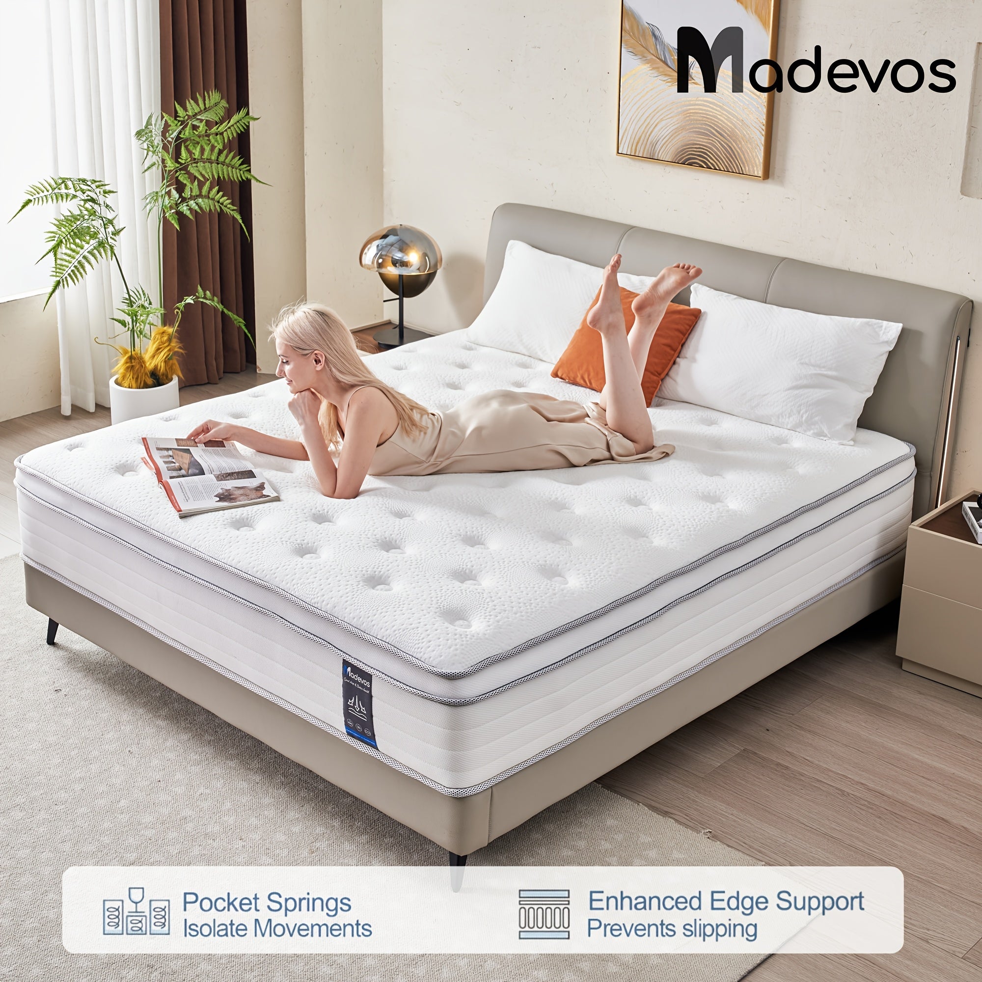 10\u002F12 Inch Multilayer Hybrid Twin Full Queen King Size Mattress- Multiple Sizes & Styles Available, Ergonomic Design With Memory Foam And Pocket Spring, Medium Firm Feel