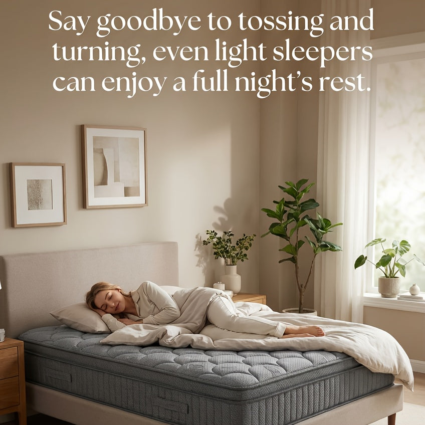 Inches\u002F12-inch\u002F Double, Full, Queen, King Size Memory Foam And Spring Hybrid Mattress, Medium Firmness, Lumbar Support, Suitable For Home Bedrooms And Hotels, Boxed, With Pressure Relief And Sound Insulation Features, Hybrid Construction