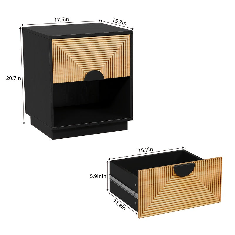 VOWNER 2 - Drawer Nightstand: Modern Design, Build For Durability & Style