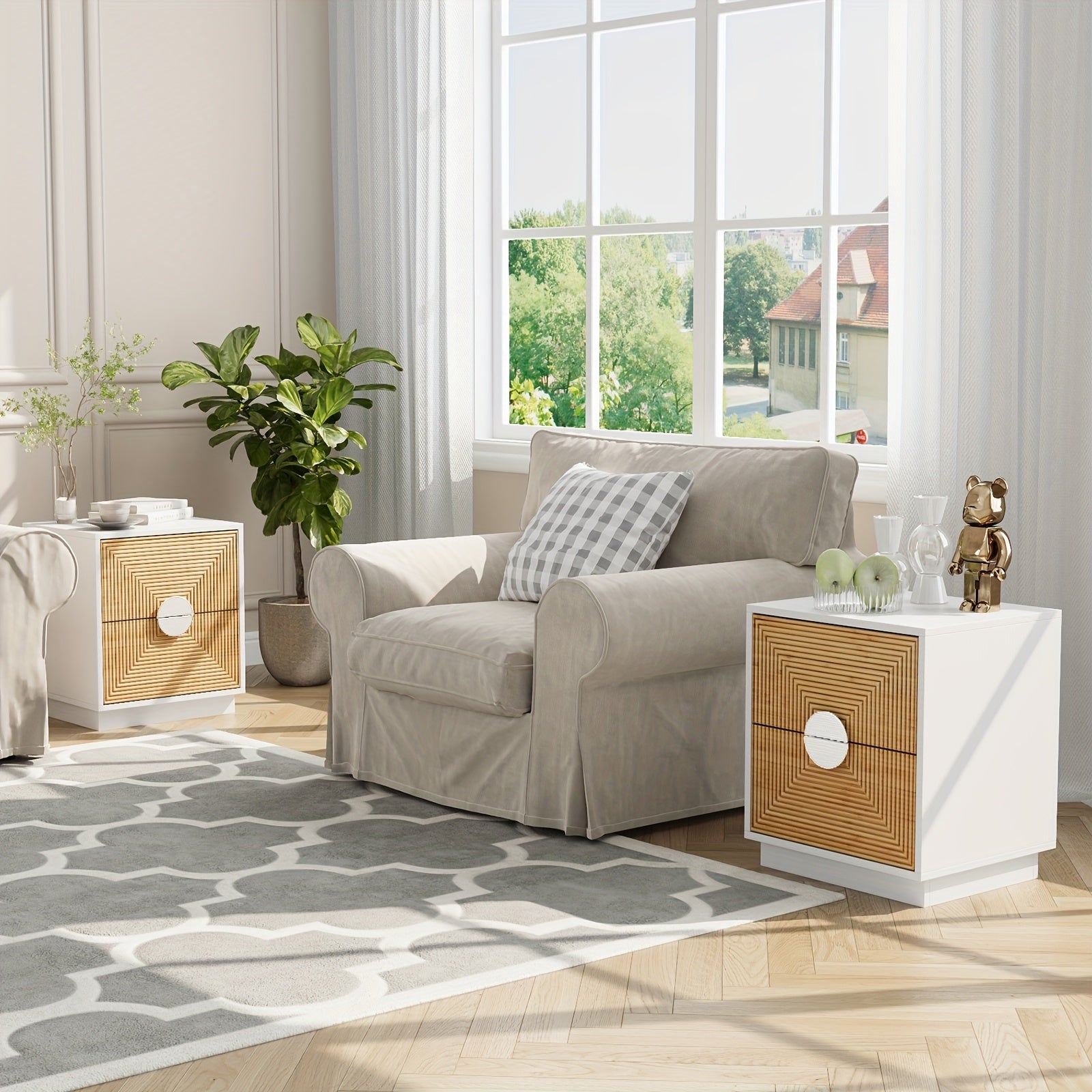 VOWNER 2 - Drawer Nightstand: Modern Design, Build For Durability & Style