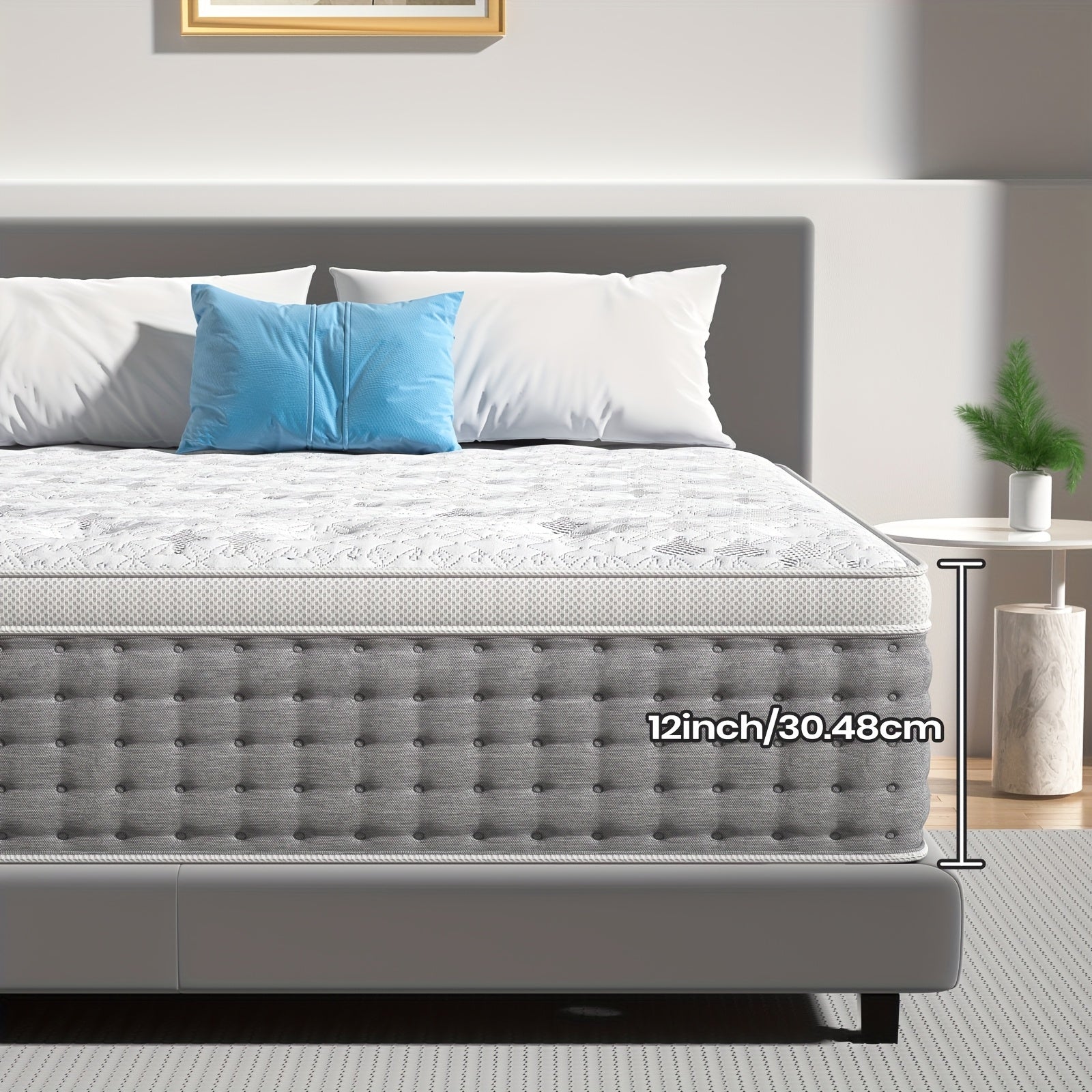 Firm Queen King Mattress 12 Inch 14 Inch - Luxury Hybrid Mattress Extra Support - Cooling Firm Bed in a Box with Lumbar & Hip Support- Bed Mattress In A Box - Euro Top Mattress - Fibreglass Free, 365-Night Trial, Bedroom Furniture