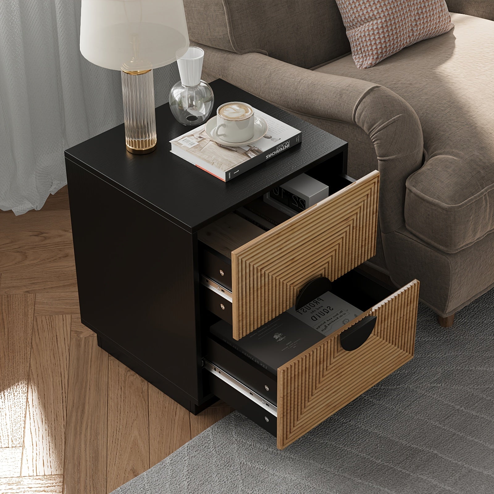 VOWNER 2 - Drawer Nightstand: Modern Design, Build For Durability & Style