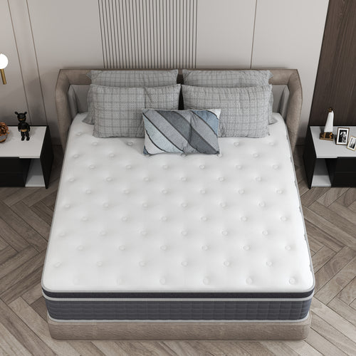 10\u002F12\u002F14 Inch Hybrid Mattress Twin Full Queen King Size In A Box, Upholstered Hybrid Memory Foam Mattress with Individual Pocket Springs - Medium Firm Christmas Gift