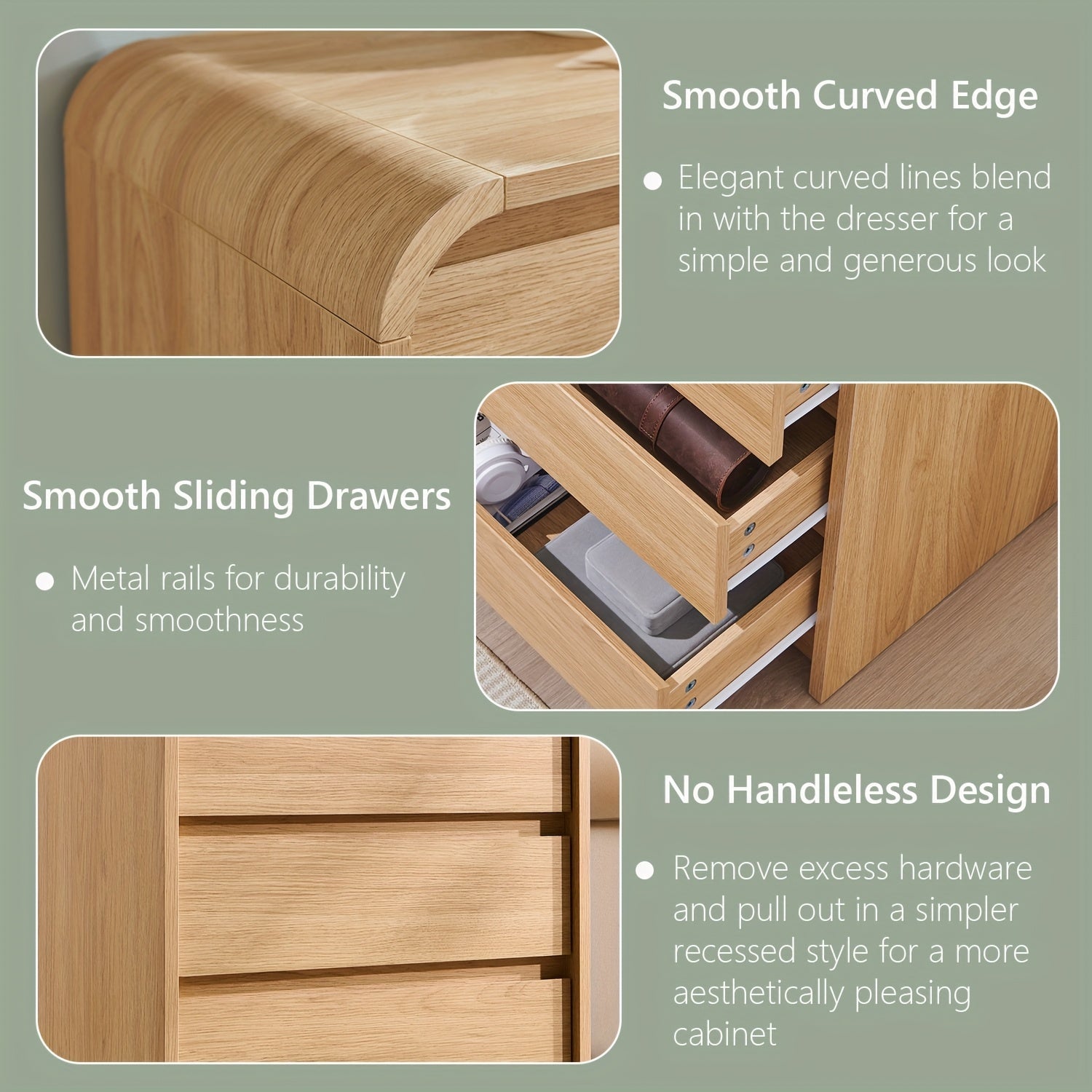 Modern Nightstand, 23.6\