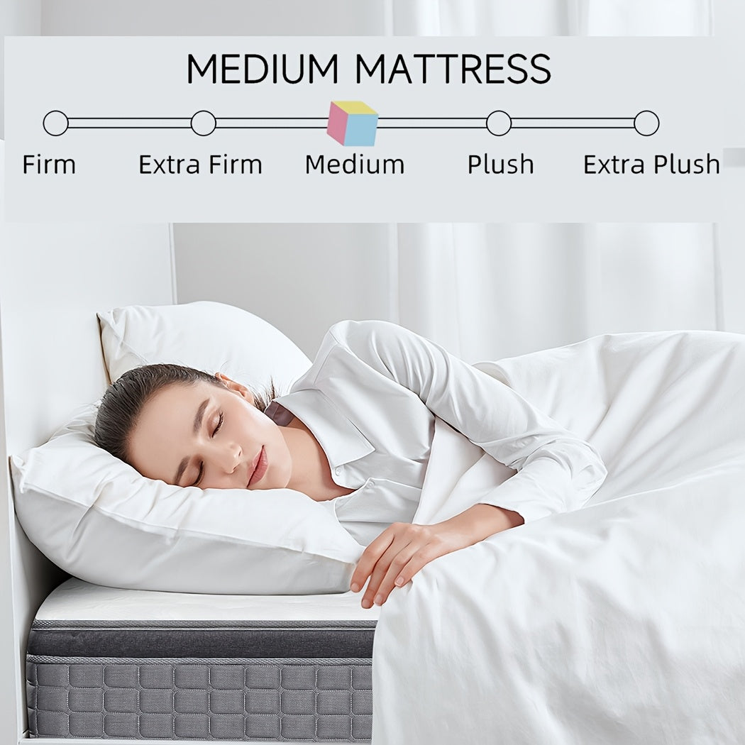 10\u002F12\u002F14 Inch Hybrid Mattress Twin Full Queen King Size In A Box, Upholstered Hybrid Memory Foam Mattress with Individual Pocket Springs - Medium Firm Christmas Gift